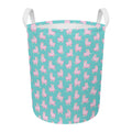 Cute Pink Llama Pattern Print Round Laundry Basket