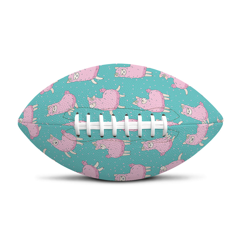 Cute Pink Llama Pattern Print Rugby Ball