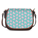 Cute Pink Llama Pattern Print Saddle Bag
