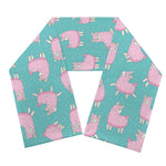 Cute Pink Llama Pattern Print Scarf