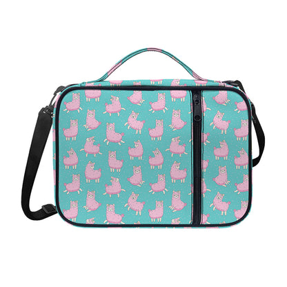Cute Pink Llama Pattern Print Shoulder Strap Bible Bag