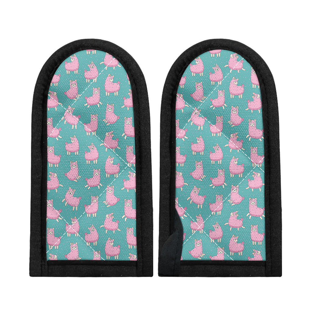 Cute Pink Llama Pattern Print Skillet Handle Cover