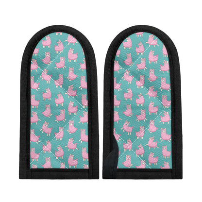 Cute Pink Llama Pattern Print Skillet Handle Cover