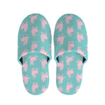 Cute Pink Llama Pattern Print Slippers