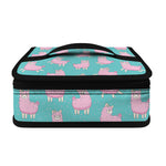Cute Pink Llama Pattern Print Small Lunch Bag