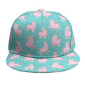 Cute Pink Llama Pattern Print Snapback Cap