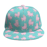 Cute Pink Llama Pattern Print Snapback Cap