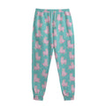 Cute Pink Llama Pattern Print Sweatpants
