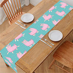 Cute Pink Llama Pattern Print Table Runner