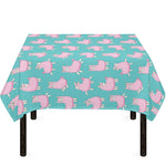 Cute Pink Llama Pattern Print Tablecloth