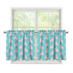Cute Pink Llama Pattern Print Tier Curtains