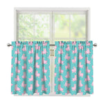 Cute Pink Llama Pattern Print Tier Curtains