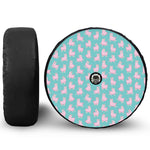 Cute Pink Llama Pattern Print Tire Cover With Camera Hole