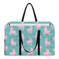 Cute Pink Llama Pattern Print Utility Tote Bag