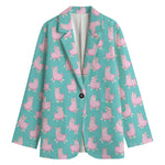 Cute Pink Llama Pattern Print Women's Blazer