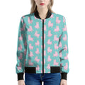 Cute Pink Llama Pattern Print Women's Bomber Jacket