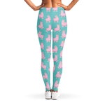 Cute Pink Llama Pattern Print Women's Leggings