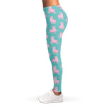 Cute Pink Llama Pattern Print Women's Leggings