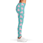 Cute Pink Llama Pattern Print Women's Leggings