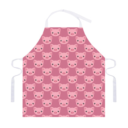 Cute Pink Pig Pattern Print Adjustable Apron