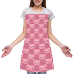 Cute Pink Pig Pattern Print Adjustable Apron