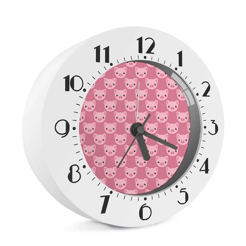 Cute Pink Pig Pattern Print Alarm Clock