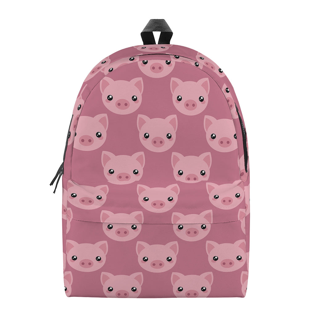 Cute Pink Pig Pattern Print Backpack