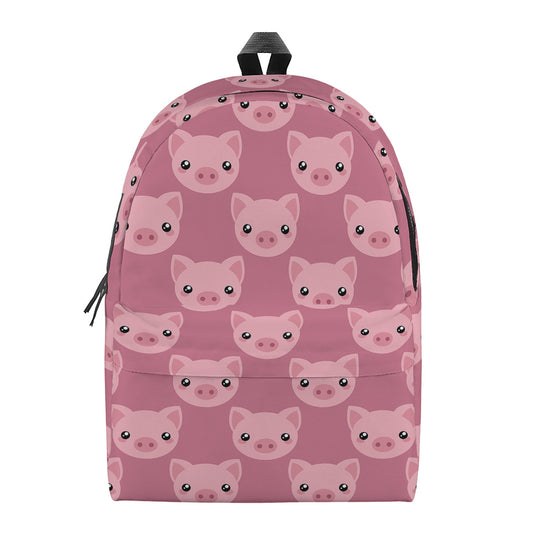Cute Pink Pig Pattern Print Backpack