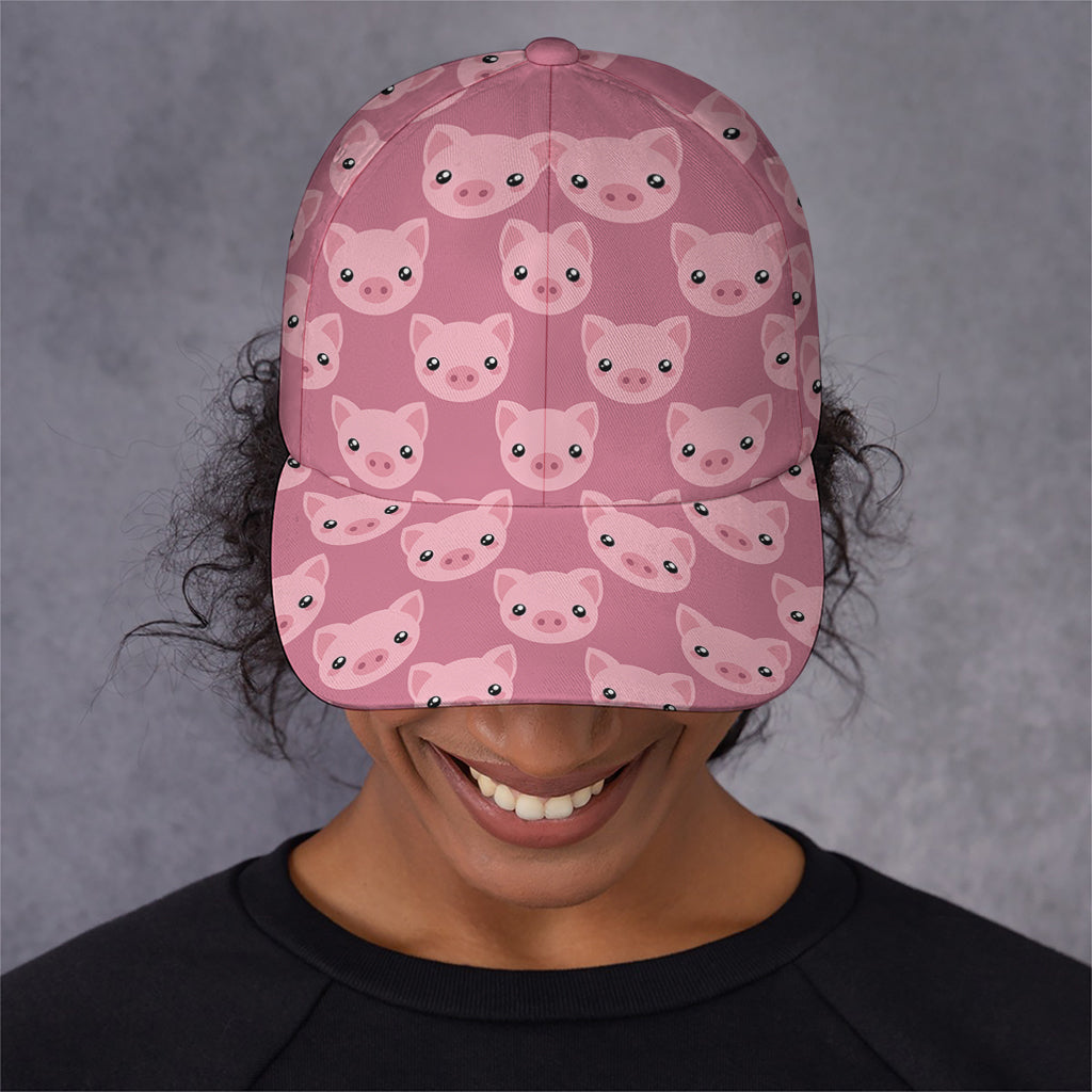 Cute Pink Pig Pattern Print Baseball Cap