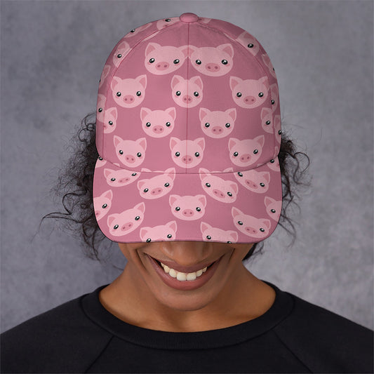Cute Pink Pig Pattern Print Baseball Cap