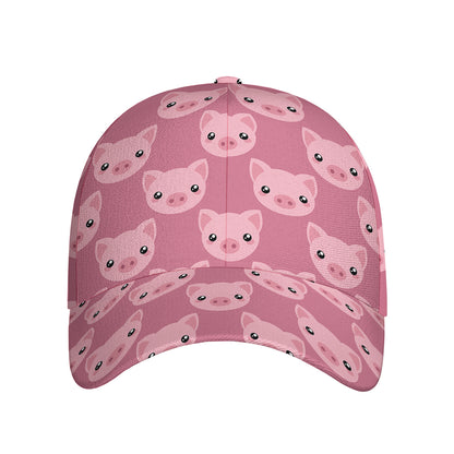 Cute Pink Pig Pattern Print Baseball Cap