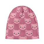 Cute Pink Pig Pattern Print Beanie