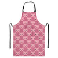 Cute Pink Pig Pattern Print Bib Apron With Pocket