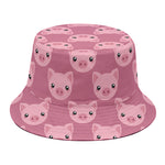 Cute Pink Pig Pattern Print Bucket Hat