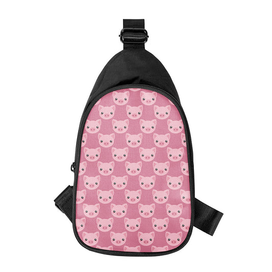 Cute Pink Pig Pattern Print Chest Bag