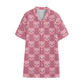 Cute Pink Pig Pattern Print Cotton Hawaiian Shirt