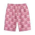 Cute Pink Pig Pattern Print Cotton Shorts