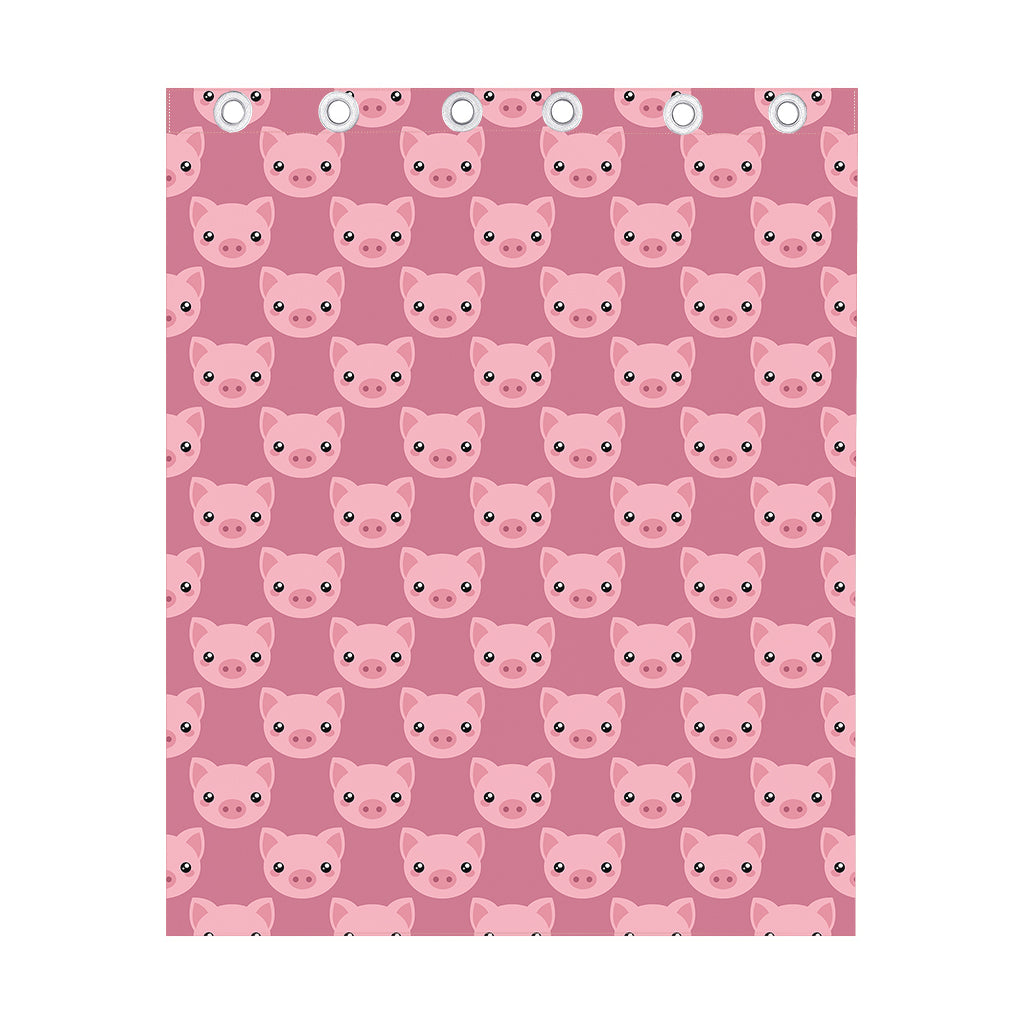 Cute Pink Pig Pattern Print Curtain