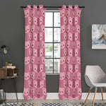 Cute Pink Pig Pattern Print Curtain