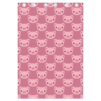 Cute Pink Pig Pattern Print Curtain