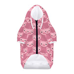 Cute Pink Pig Pattern Print Dog Zip Up Hoodie