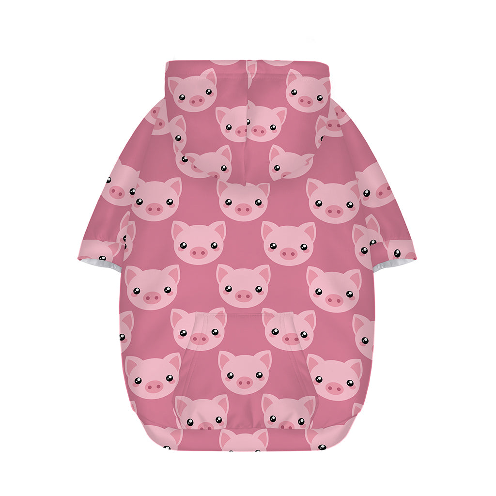 Cute Pink Pig Pattern Print Dog Zip Up Hoodie