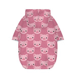 Cute Pink Pig Pattern Print Dog Zip Up Hoodie