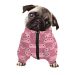 Cute Pink Pig Pattern Print Dog Zip Up Jacket