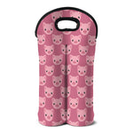 Cute Pink Pig Pattern Print Double Neoprene Wine Tote