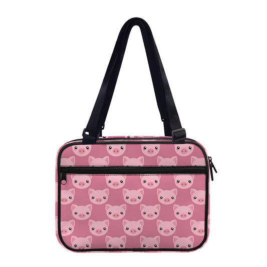Cute Pink Pig Pattern Print Double Strap Bible Bag