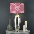 Cute Pink Pig Pattern Print Drum Lamp Shade