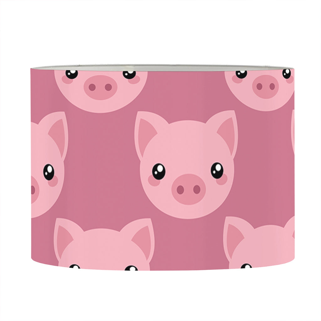 Cute Pink Pig Pattern Print Drum Lamp Shade
