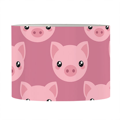 Cute Pink Pig Pattern Print Drum Lamp Shade