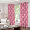 Cute Pink Pig Pattern Print Extra Wide Grommet Curtains
